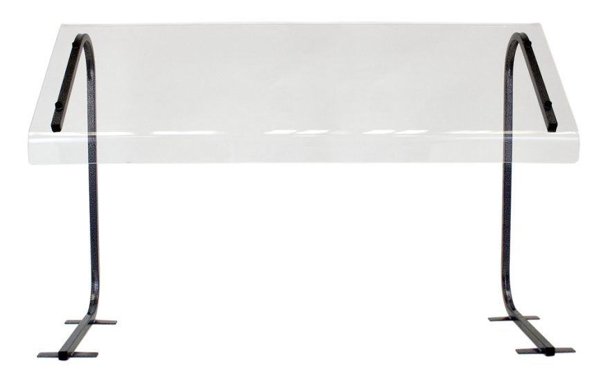 1BSGP36-Econo-Sneeze-guard 1BSGP36 Economy Sneeze guard for buffets. Features optical 1/4” acrylic which is both durable and good looking. The legs are powder coated steel and free standing. The portable sneeze guard disassembles requiring no tools, and is made to be stored and transported broken down. In the time of Covid-19, this sneeze guard will help protect both your employees and guests. The dimensions are 36” long, 16” deep and 28” tall. Disassembled you can store 50 feet of sneeze-guard on a 4 foot shelf!
